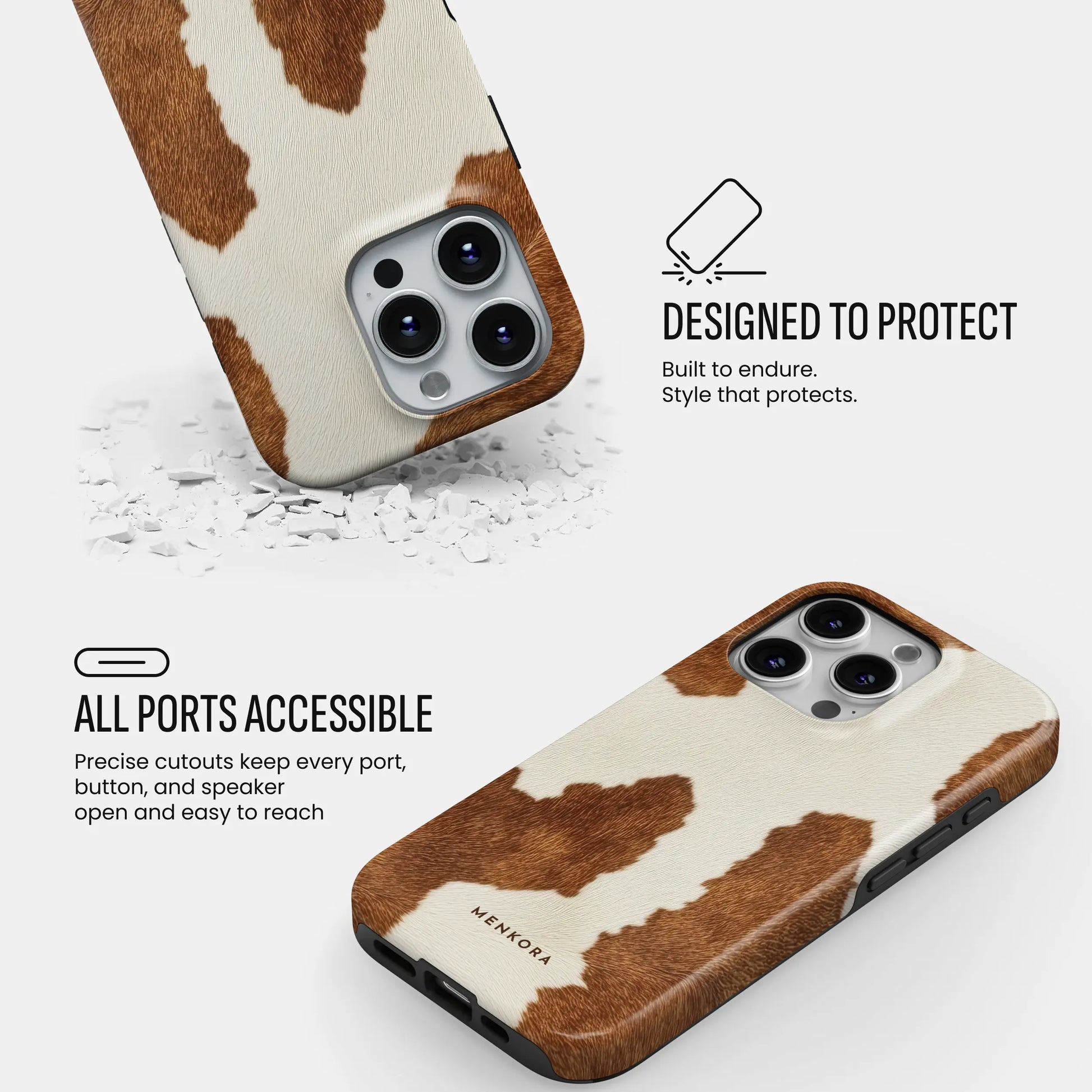 Luxury phone case with warm brown pattern